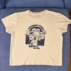 John Gaft/Brandy Melville Cream Graphic Tee